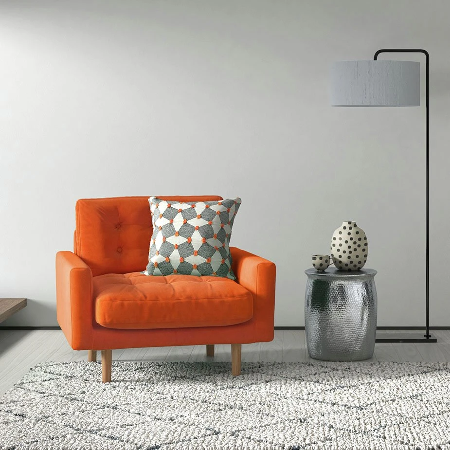 Habitat Fenner Velvet Fabric Armchair - Orange - Image 2