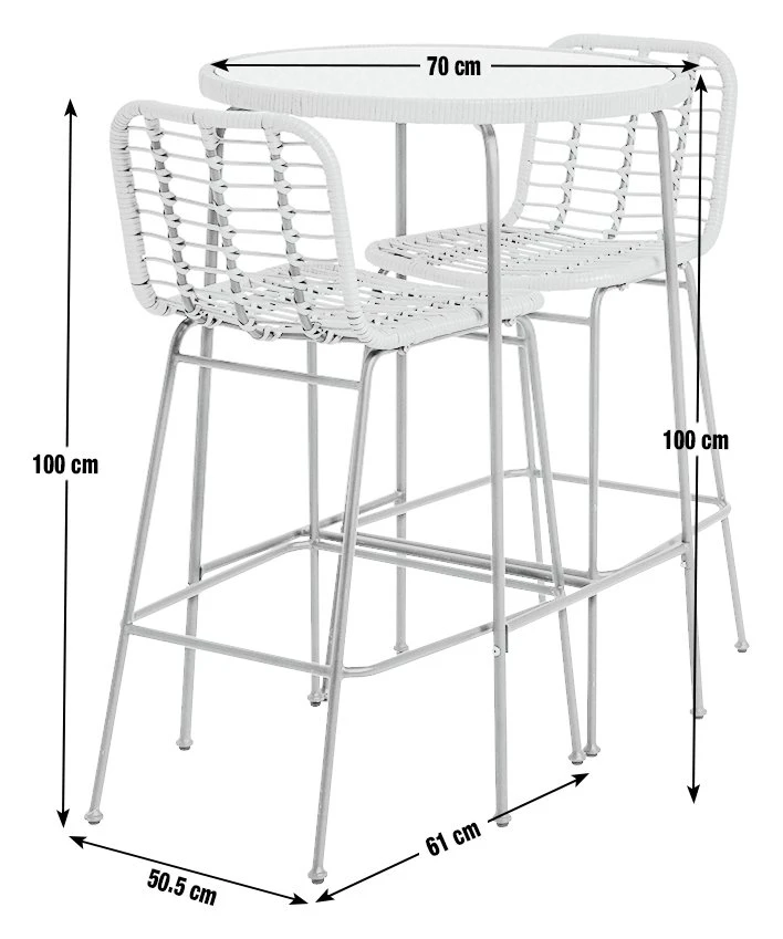 Habitat 2 Seater Bamboo Garden Bar Bistro Set - Image 3