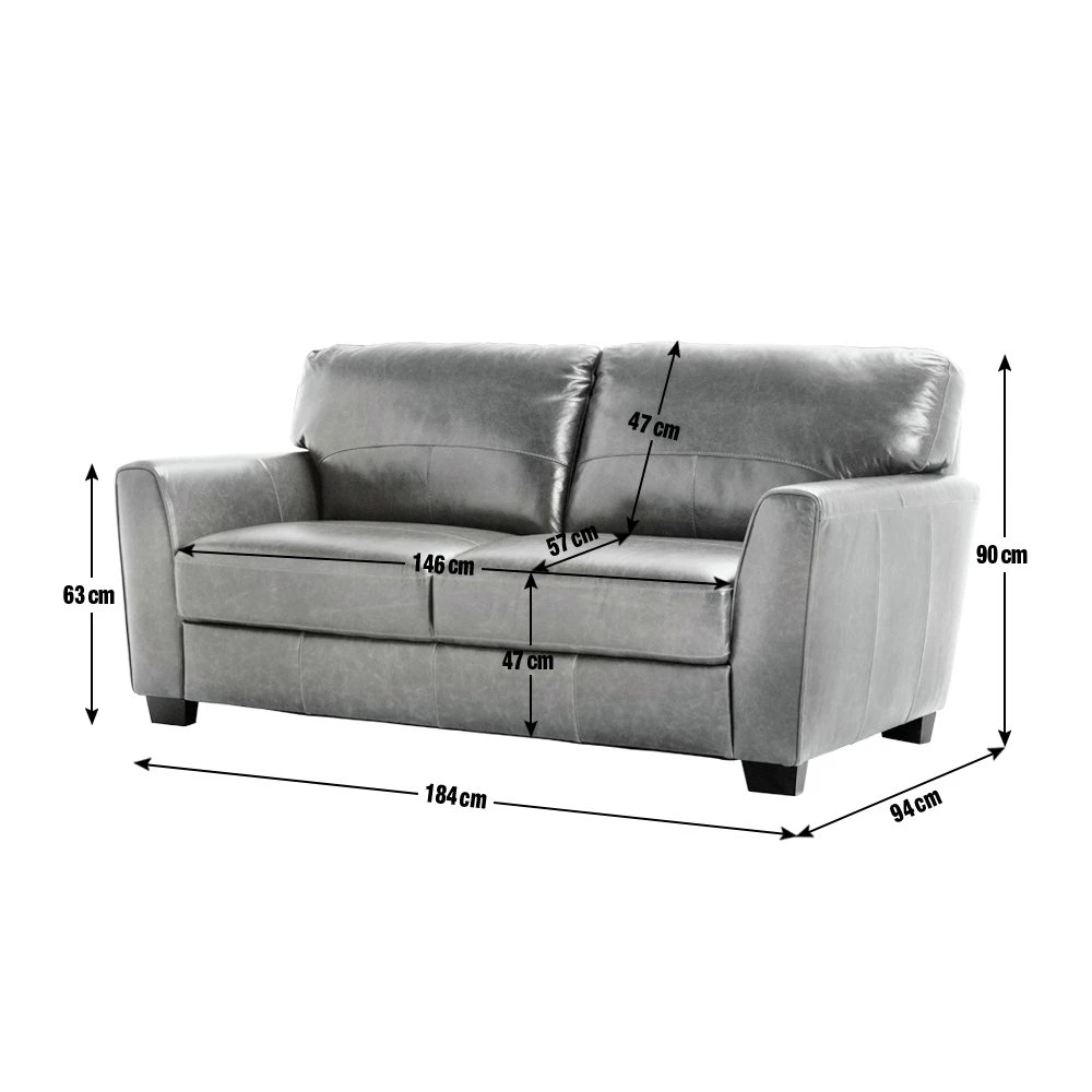 Habitat Milford Leather 3 Seater Sofa - Tan - Image 3