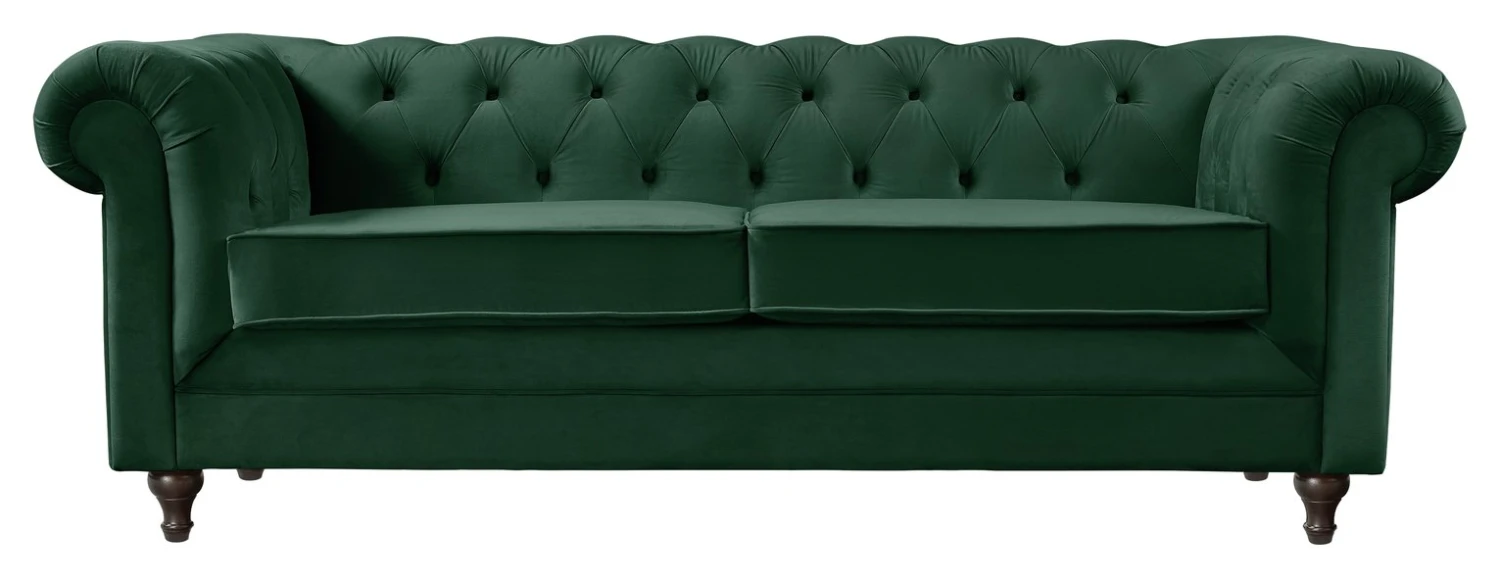 Habitat Chesterfield Velvet 3 Seater Sofa - Green