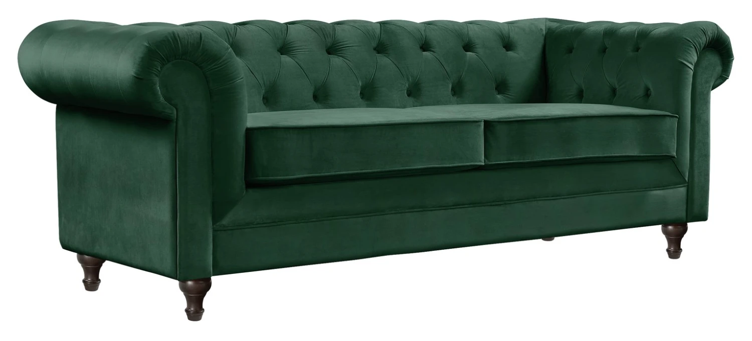 Habitat Chesterfield Velvet 3 Seater Sofa - Green - Image 6