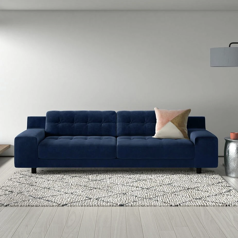 Habitat Hendricks Velvet 4 Seater Sofa - Dark Grey - Image 2