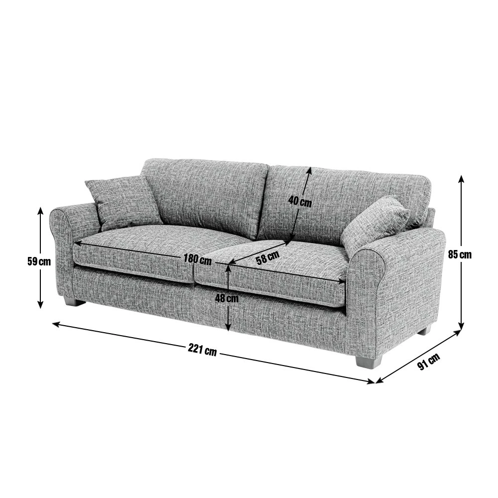 Habitat Lisbon Fabric 4 Seater Sofa - Charcoal - Image 5