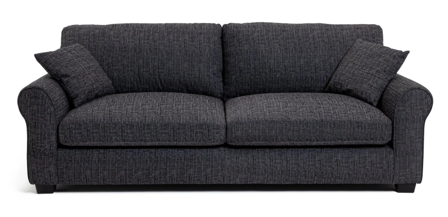 Habitat Lisbon Fabric 4 Seater Sofa - Charcoal