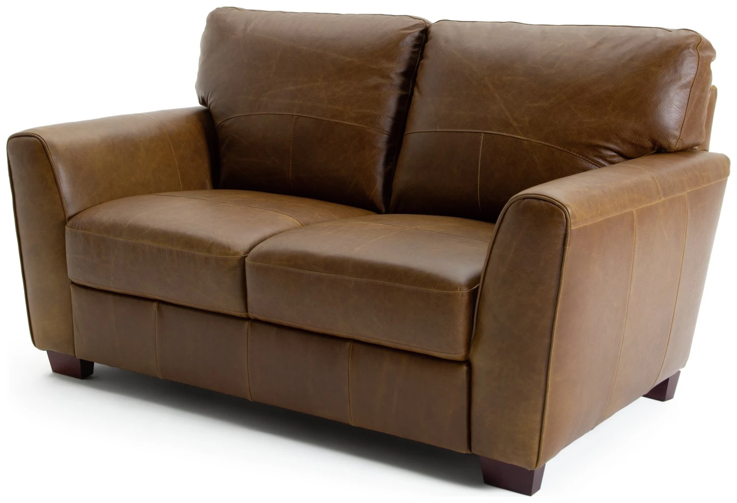 Habitat Milford Leather 2 Seater Sofa - Tan - Image 5