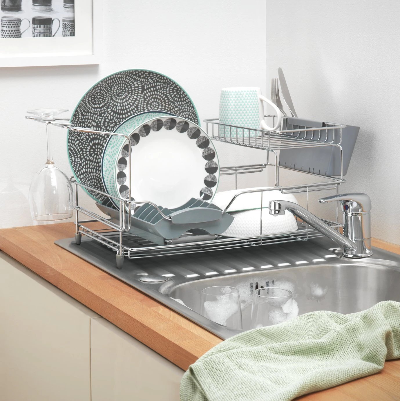 Habitat 2 Tier Deluxe Dish Rack - Image 2