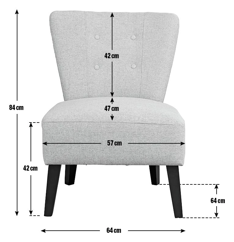 Habitat Delilah Fabric Cocktail Chair - Light Grey - Image 3