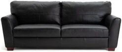 Habitat Milford Leather 4 Seater Sofa - Black