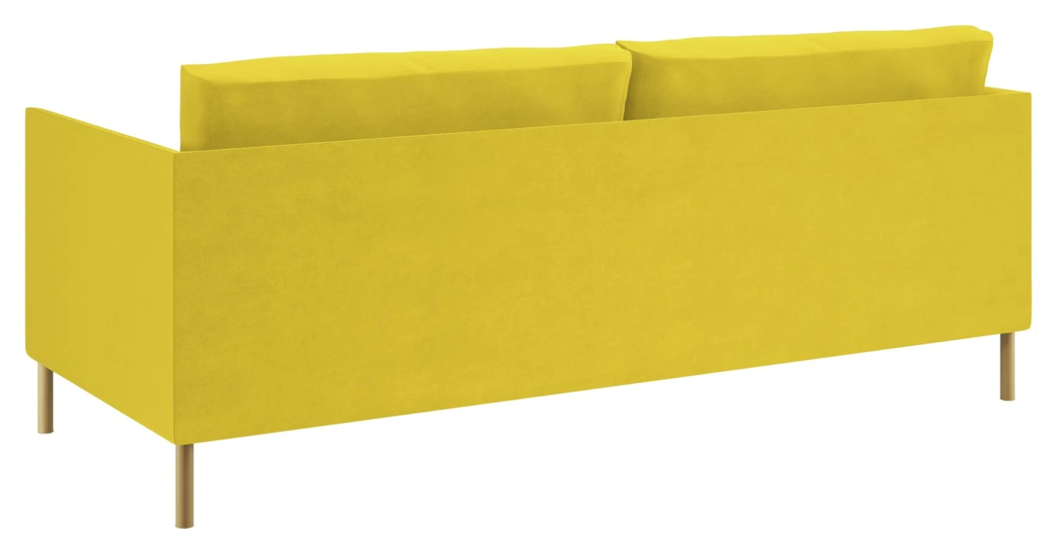 Habitat Hyde Velvet 3 Seater Sofa - Yellow - Image 5