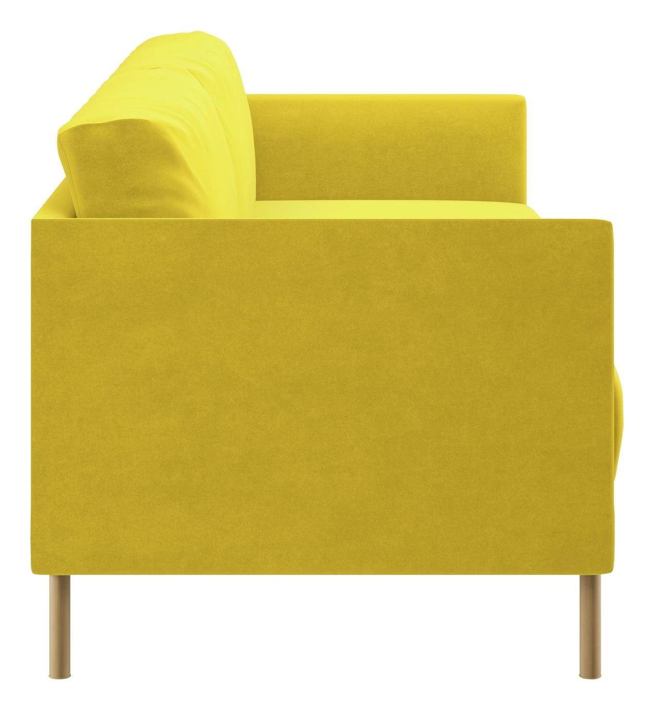 Habitat Hyde Velvet 3 Seater Sofa - Yellow - Image 6