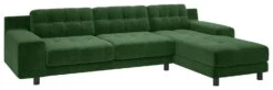 Habitat Hendricks Velvet Right Hand Corner Chaise Sofa-Green