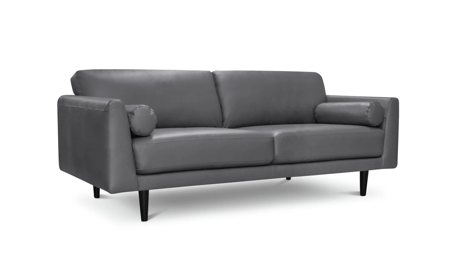 Habitat Jackson Leather 4 Seater Sofa - Grey - Image 3