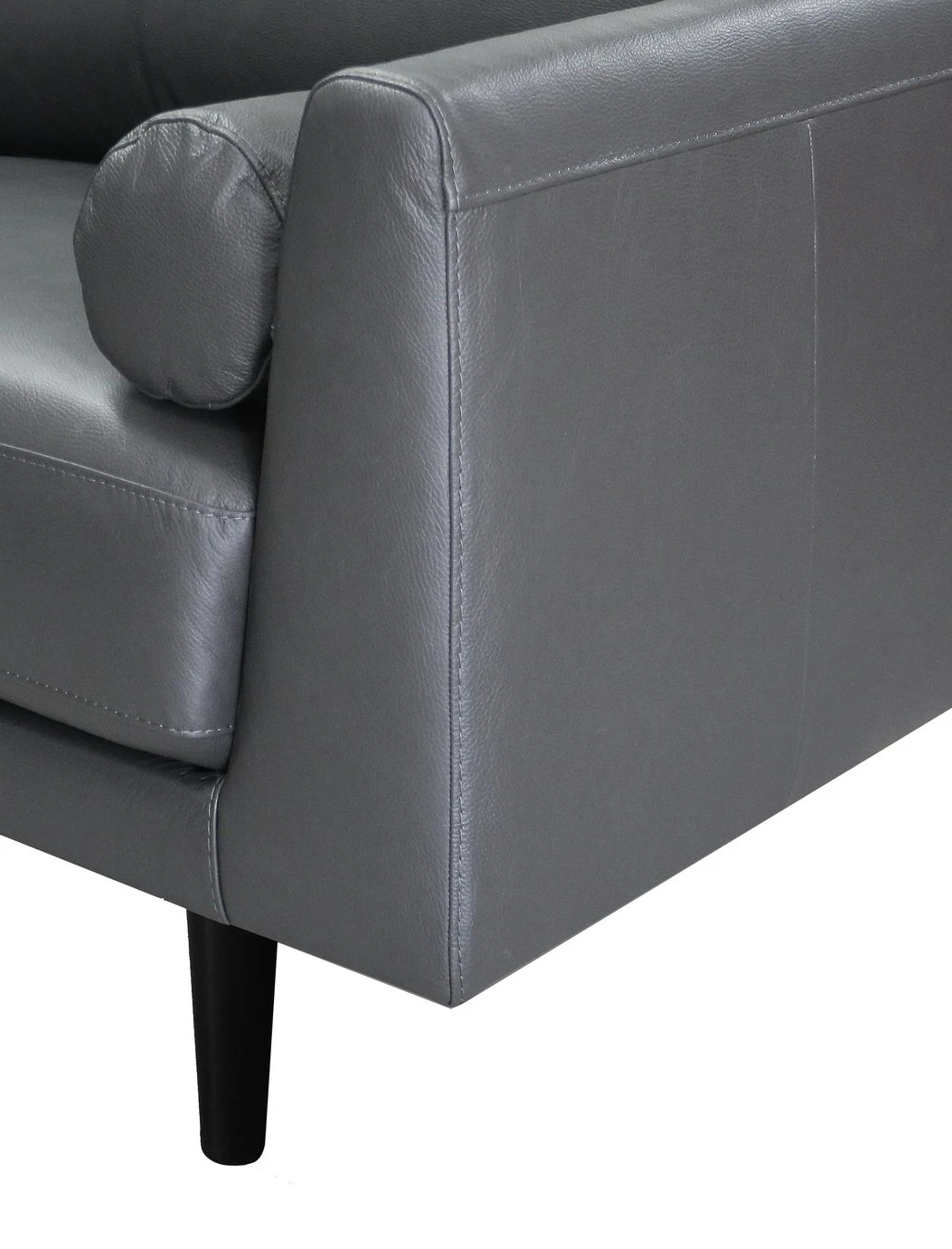 Habitat Jackson Leather 4 Seater Sofa - Grey - Image 6