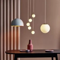 Habitat Boyd Glass & Metal Pendant Light - Brass