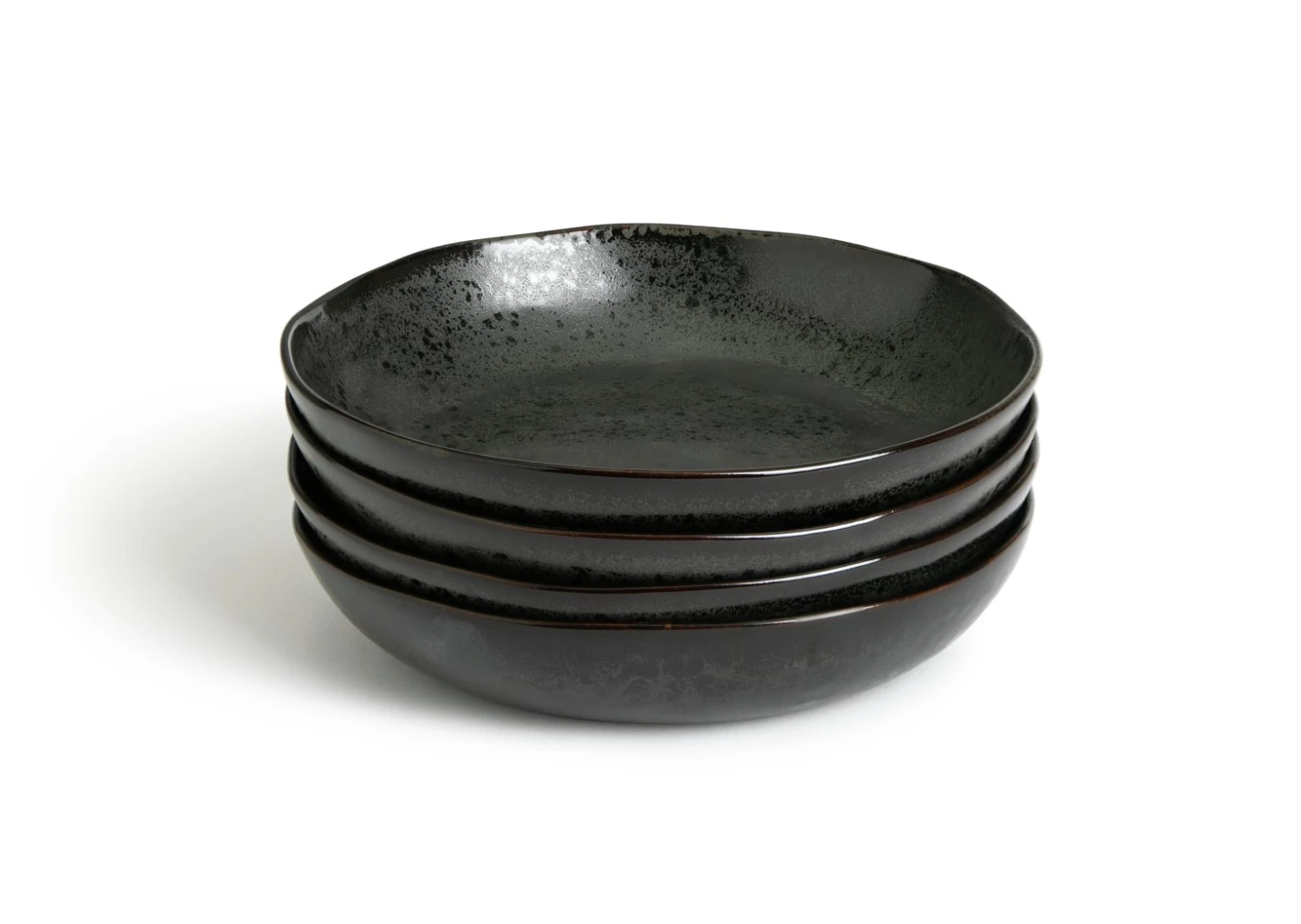 Habitat Preto 4 Piece Stoneware Pasta Bowls - Black
