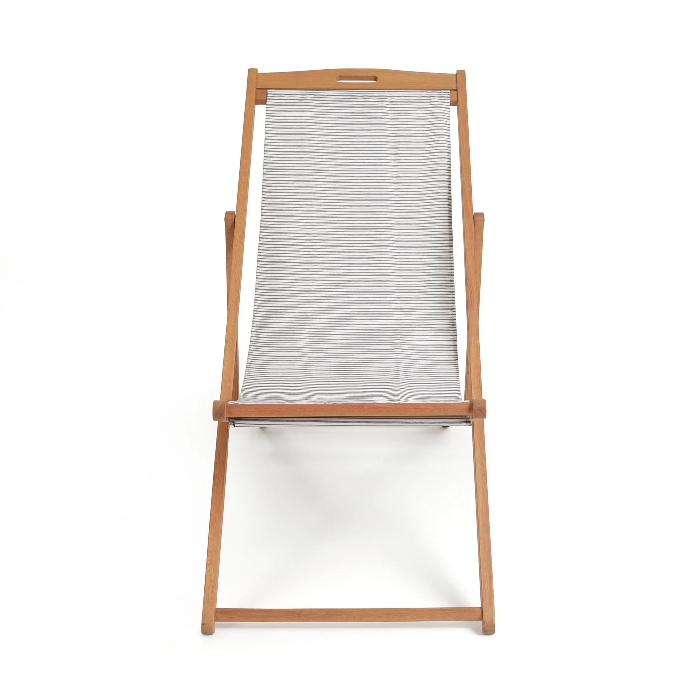 Habitat Folding Wooden Garden Deck Chair - Grey - Image 6