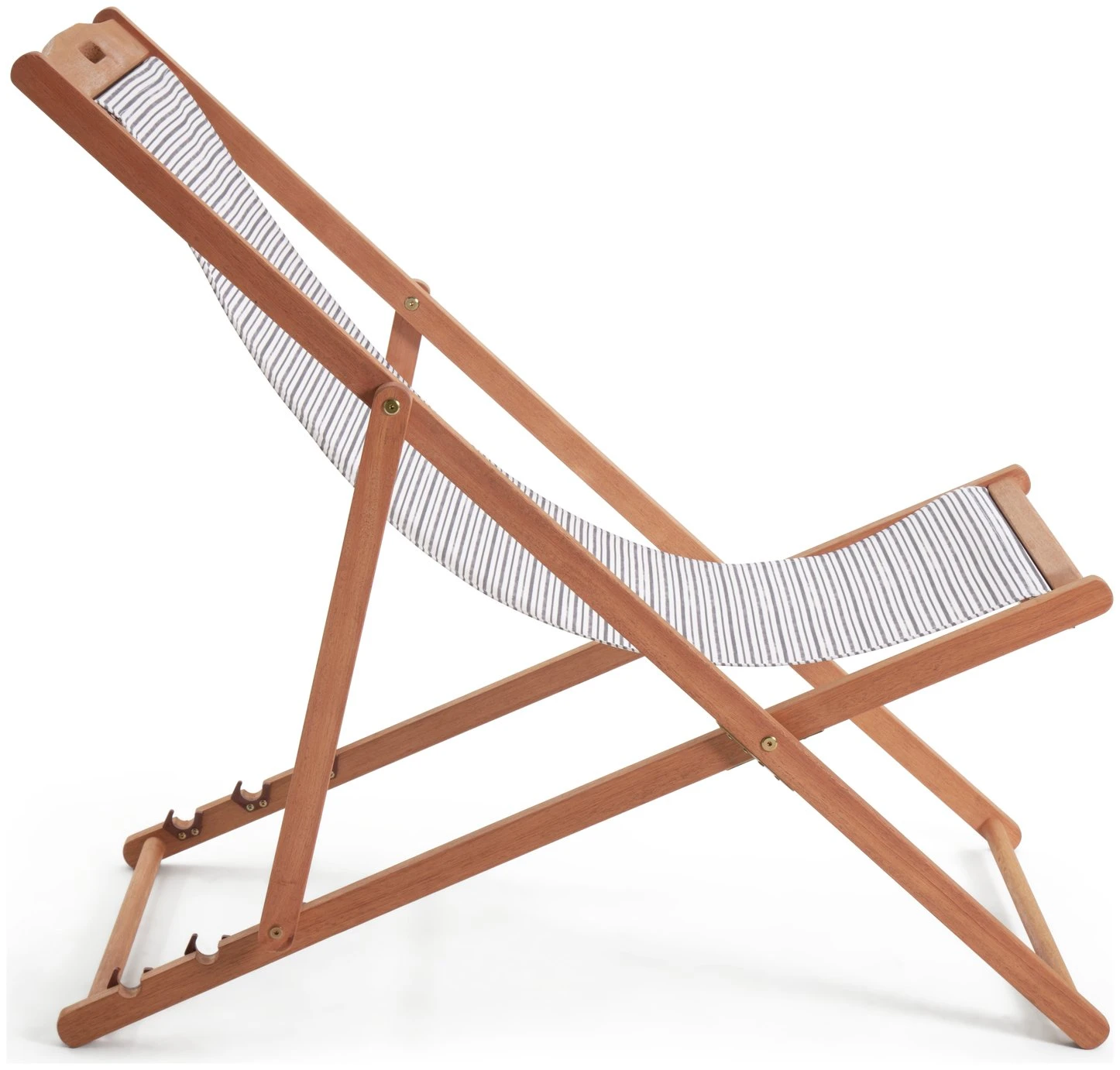 Habitat Folding Wooden Garden Deck Chair - Grey - Image 7