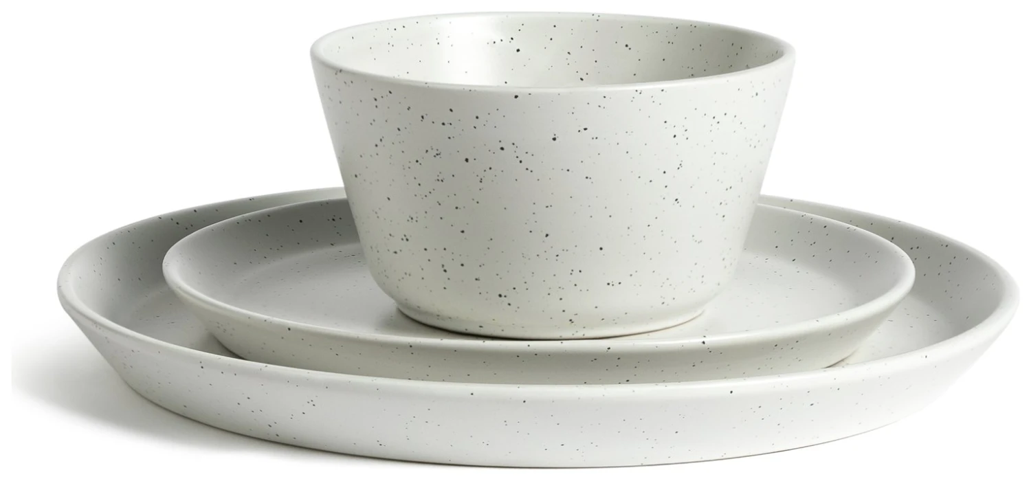 Habitat Addison 12 Piece Stoneware Dinner Set - White - Image 3
