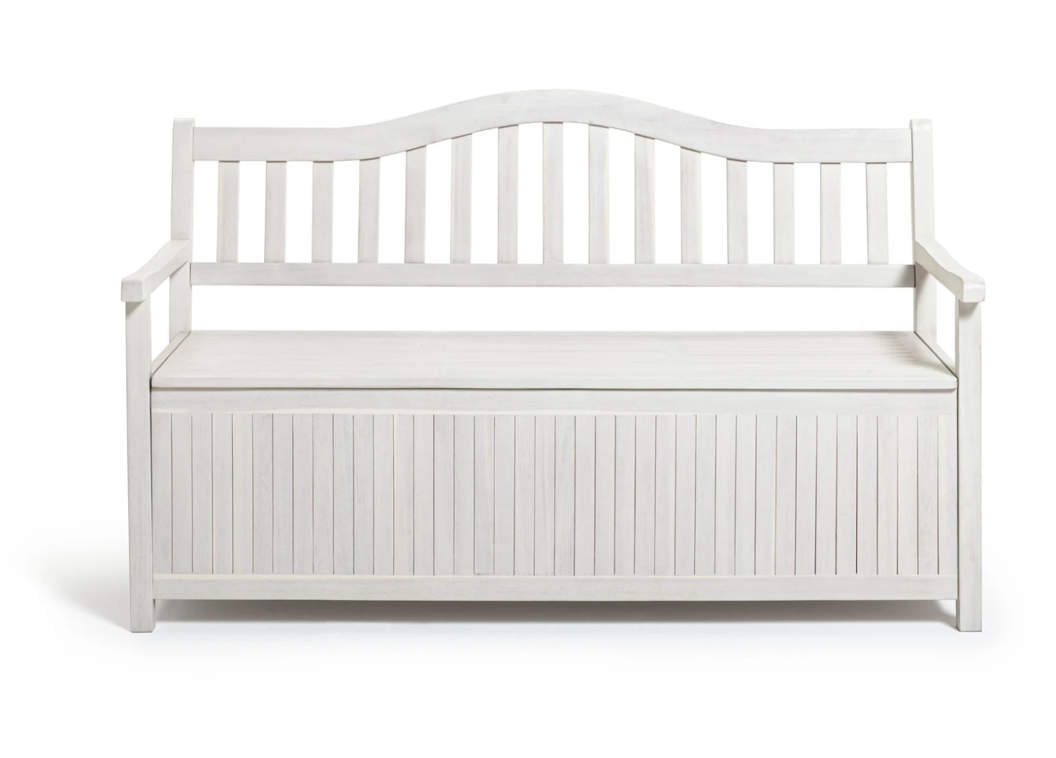 Habitat Henrietta 3 Seater Wooden Bench With Storage - White - Image 4