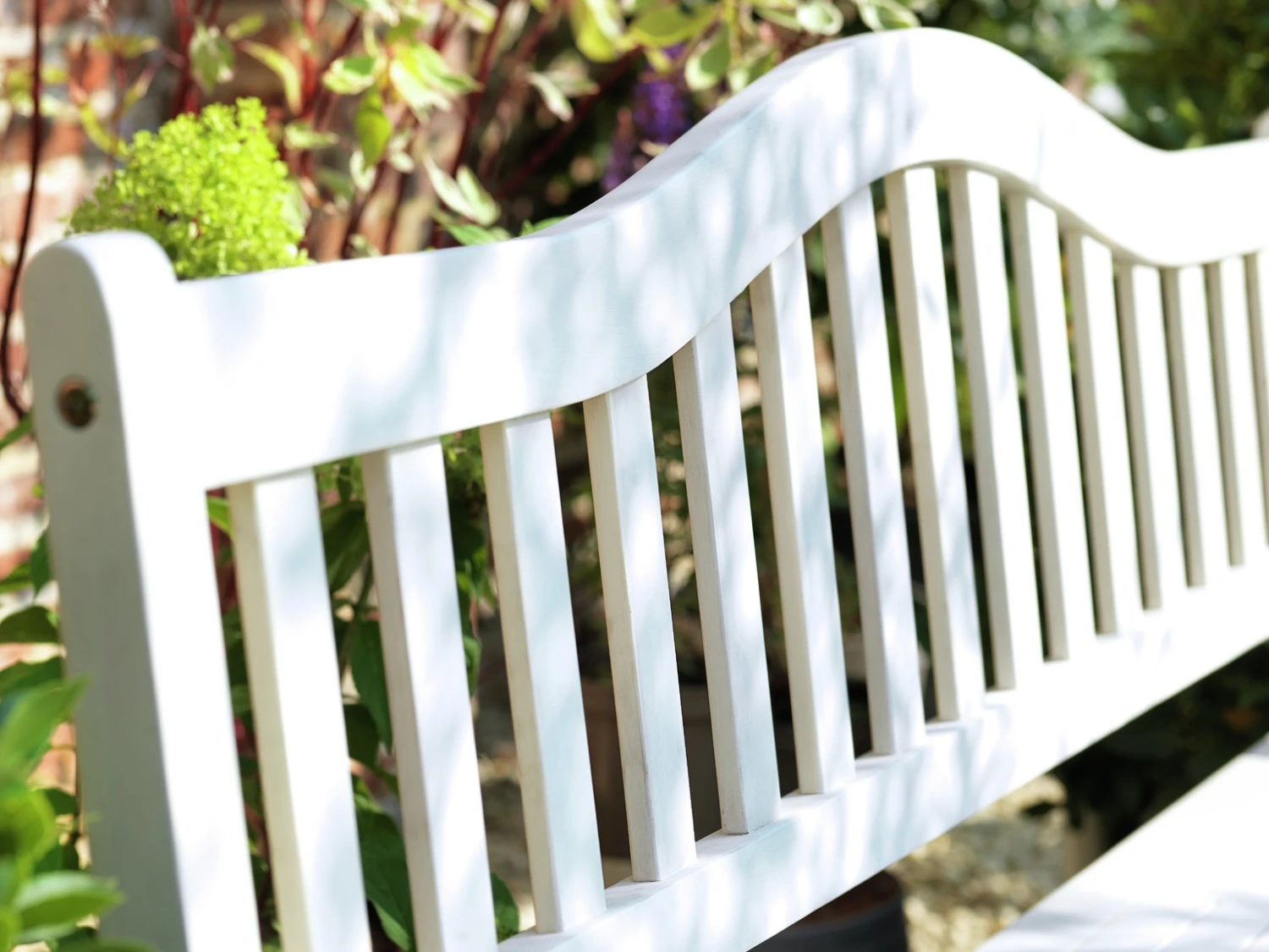 Habitat Henrietta 3 Seater Wooden Bench With Storage - White - Image 6