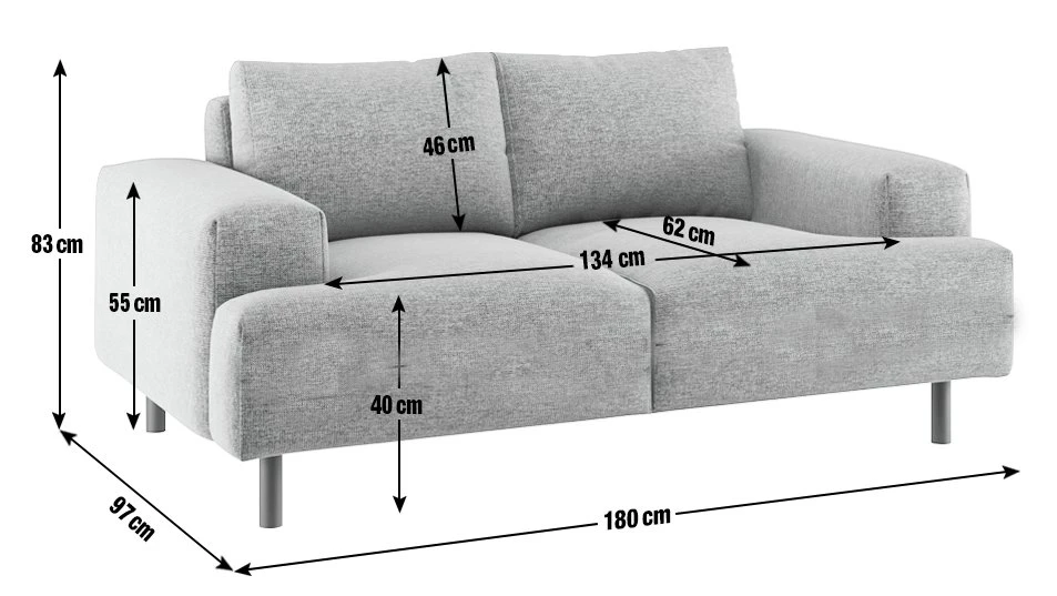 Habitat Julien Velvet 2 Seater Sofa - Grey - Image 3