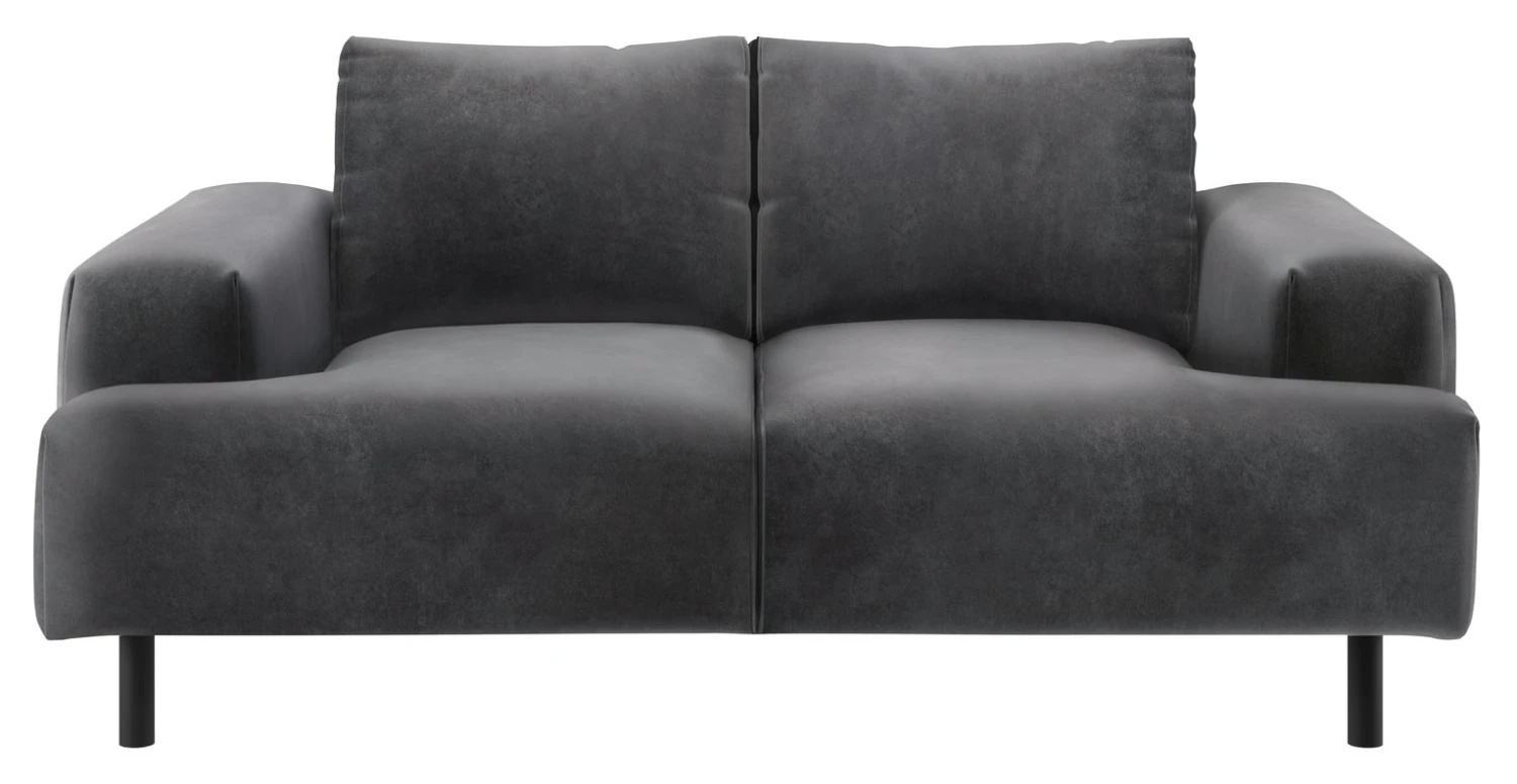 Habitat Julien Velvet 2 Seater Sofa - Grey
