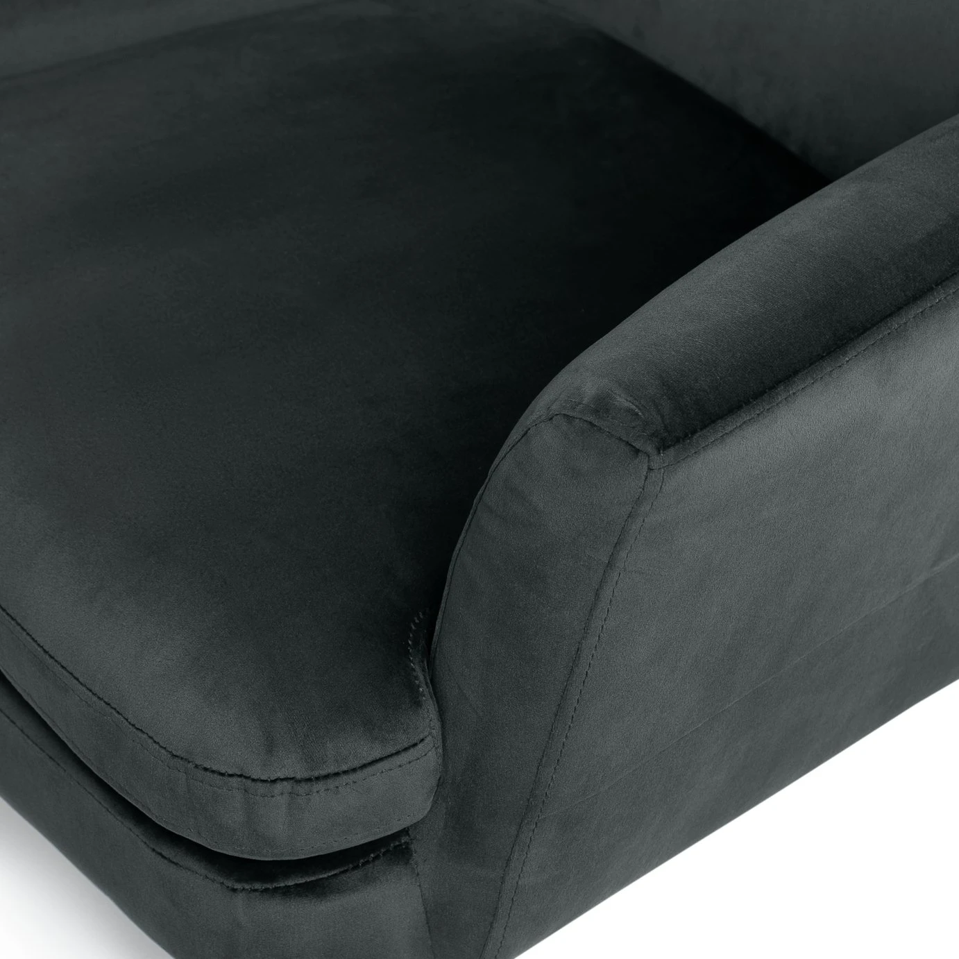 Habitat Celine Velvet Wingback Chair With Footstool-Charcoal - Image 9