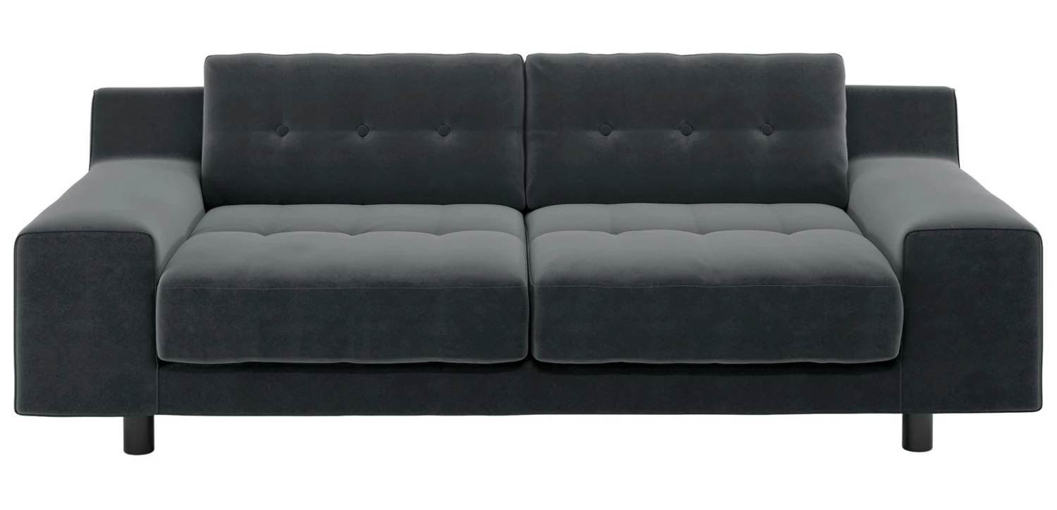 Habitat Hendricks Velvet 3 Seater Sofa - Dark Grey