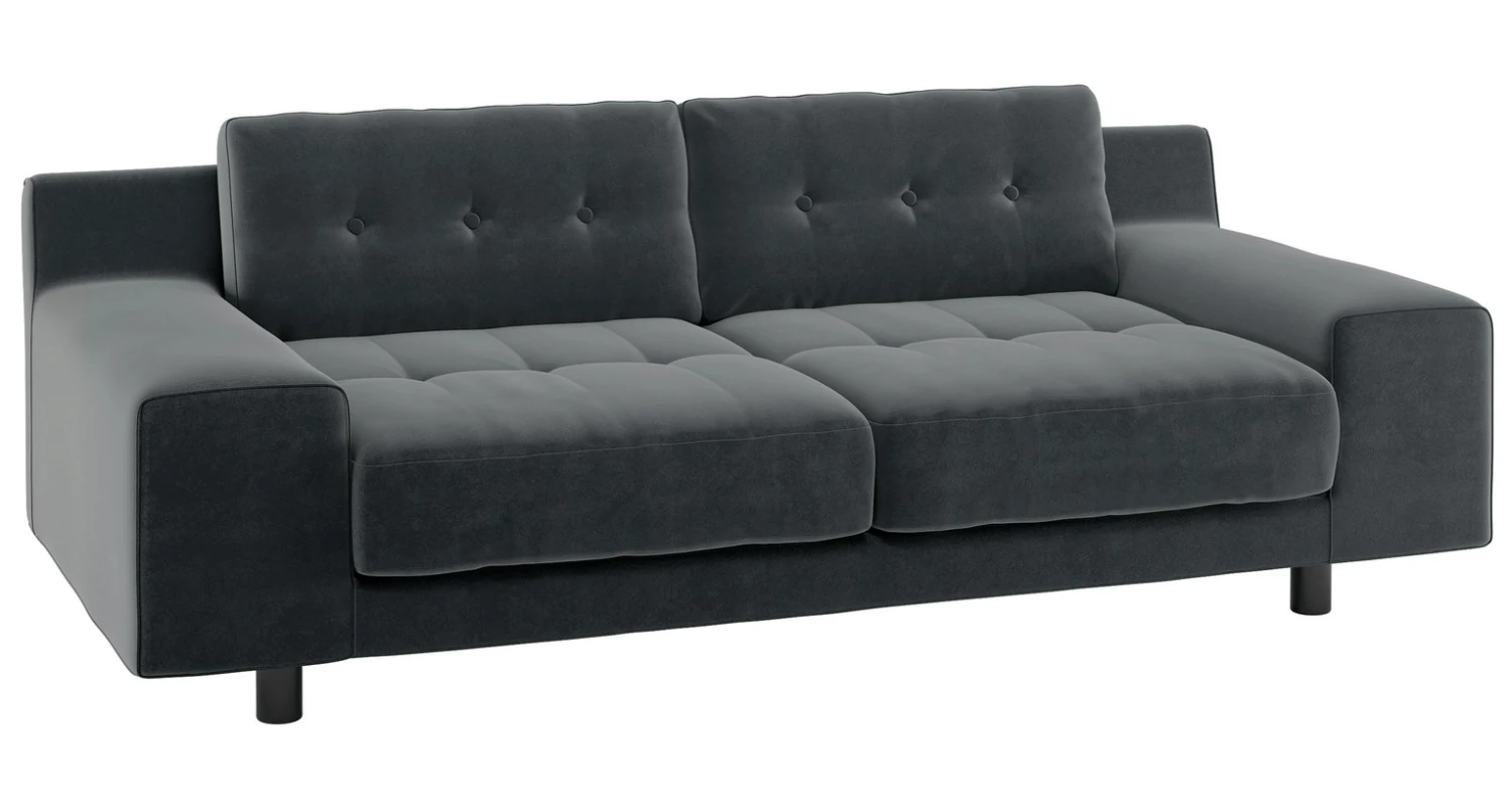 Habitat Hendricks Velvet 3 Seater Sofa - Dark Grey - Image 7