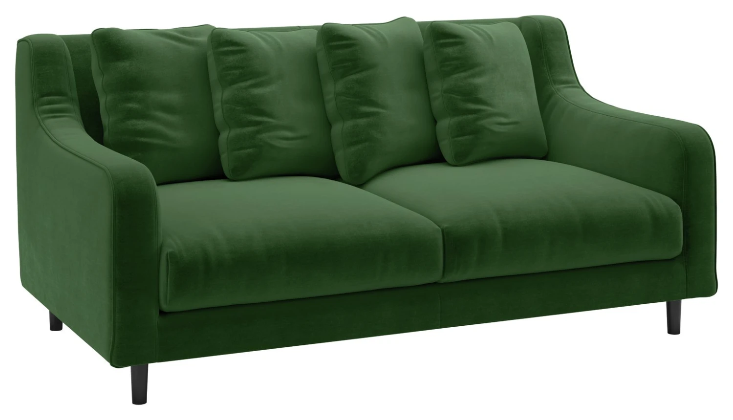 Habitat Swift Velvet 2 Seater Sofa - Moss Green - Image 6