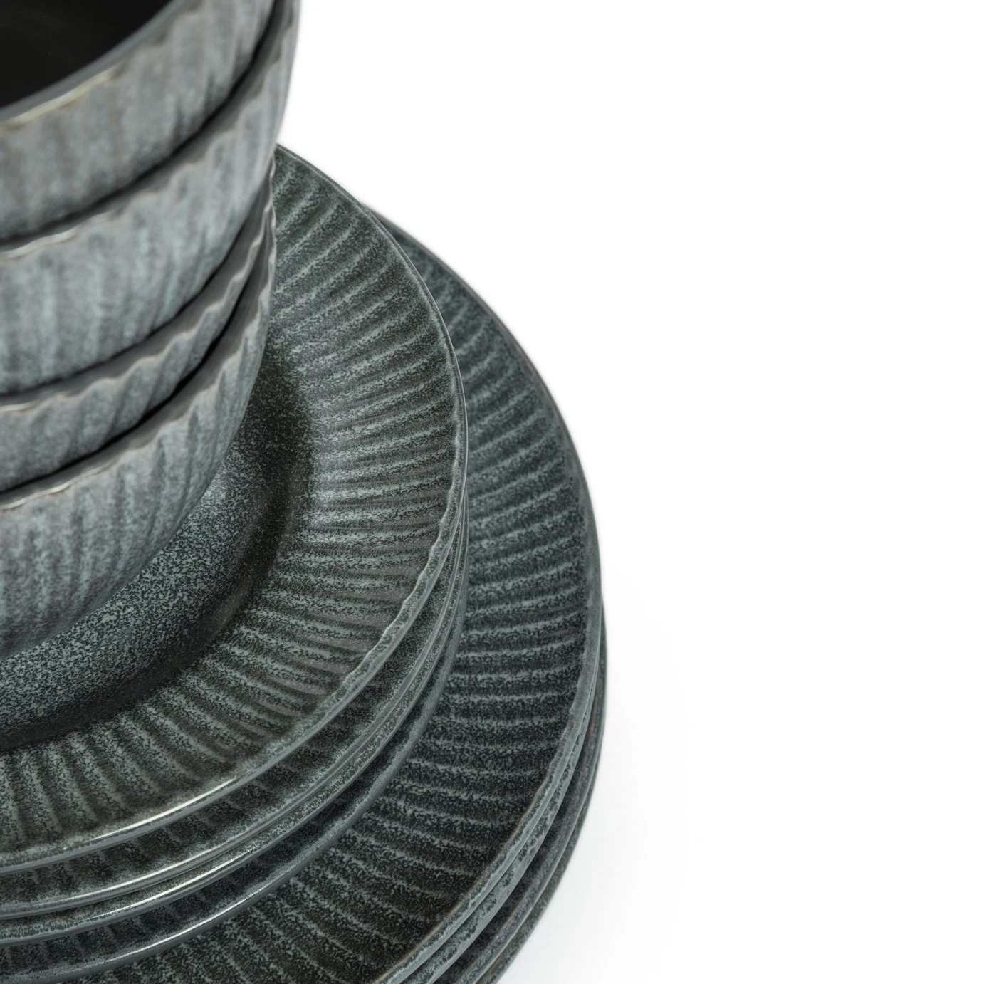 Habitat 12 Piece Stoneware Felicity Dinner Set - Blue - Image 6