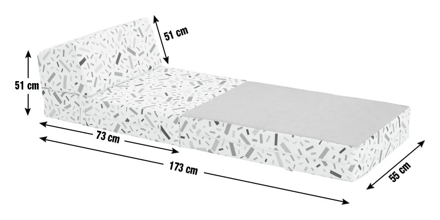 Habitat Kids Zowie Confetti Fabric Chair Bed - Image 4