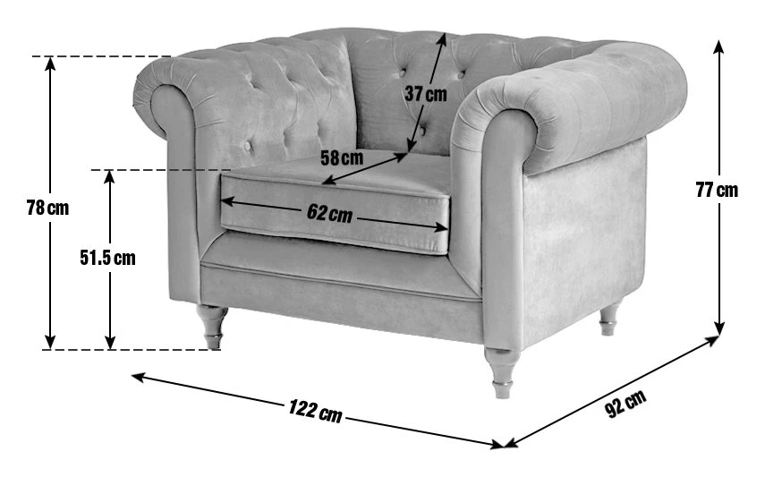 Habitat Chesterfield Velvet Armchair - Light Grey - Image 9