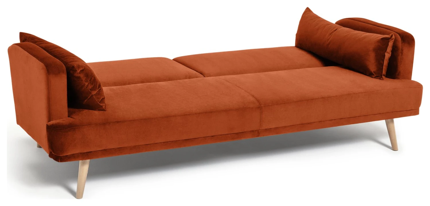 Habitat Andy Clic Clac Velvet Sofa Bed - Orange - Image 5