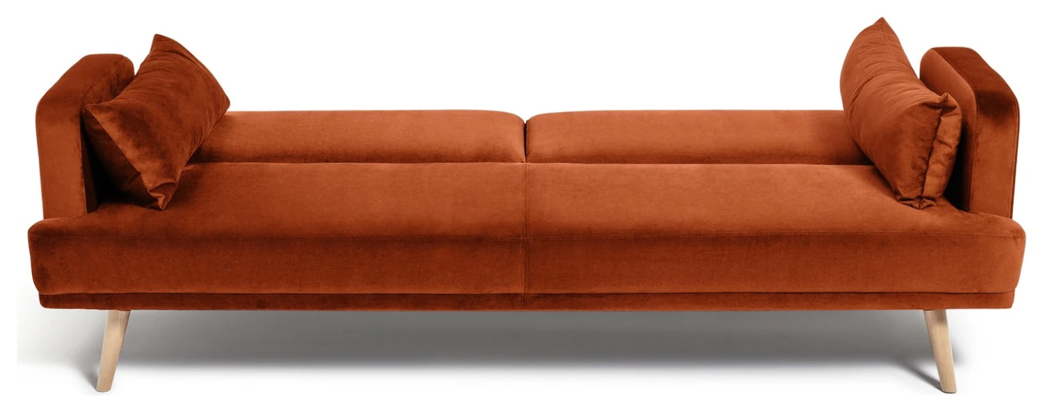 Habitat Andy Clic Clac Velvet Sofa Bed - Orange - Image 7