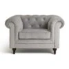 Habitat Chesterfield Velvet Armchair - Light Grey