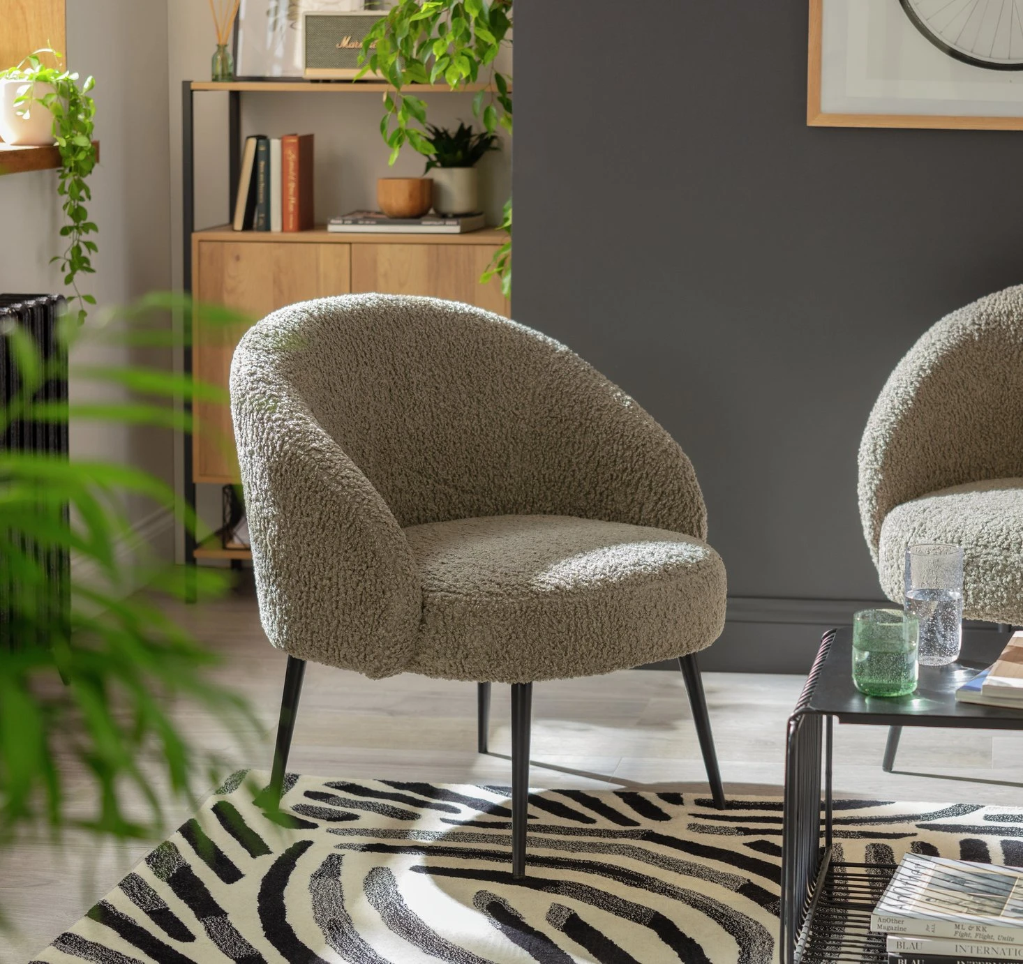 Habitat Ash Boucle Accent Chair - Grey - Image 2