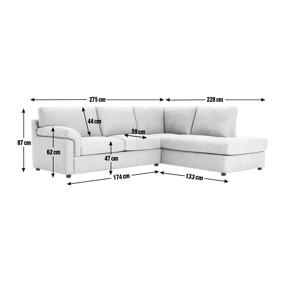Habitat Florence Right Hand Corner Chaise Sofa - Grey - Image 4