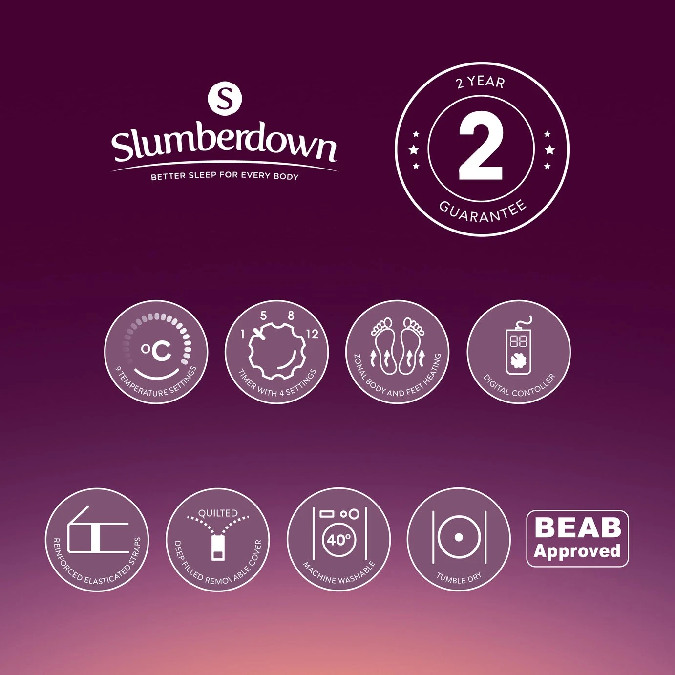 Slumberdown Perfectly Warm Luxury Electric Blanket-Double - Image 14