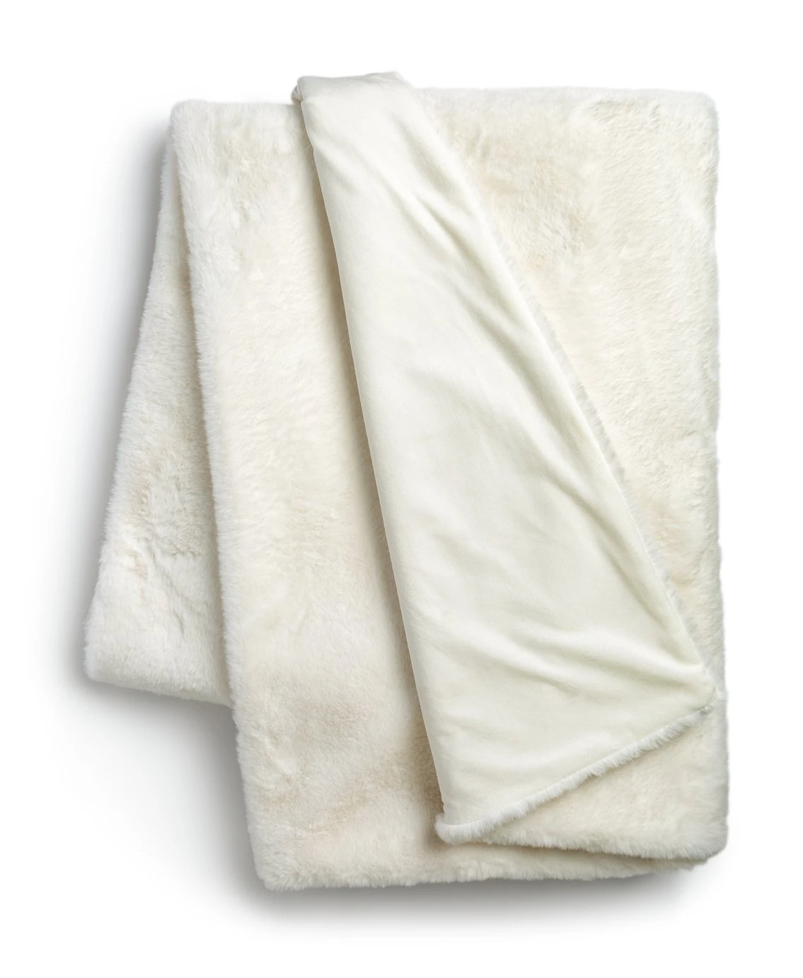 Habitat Faux Fur Plain Throw - Cream - 125x150cm