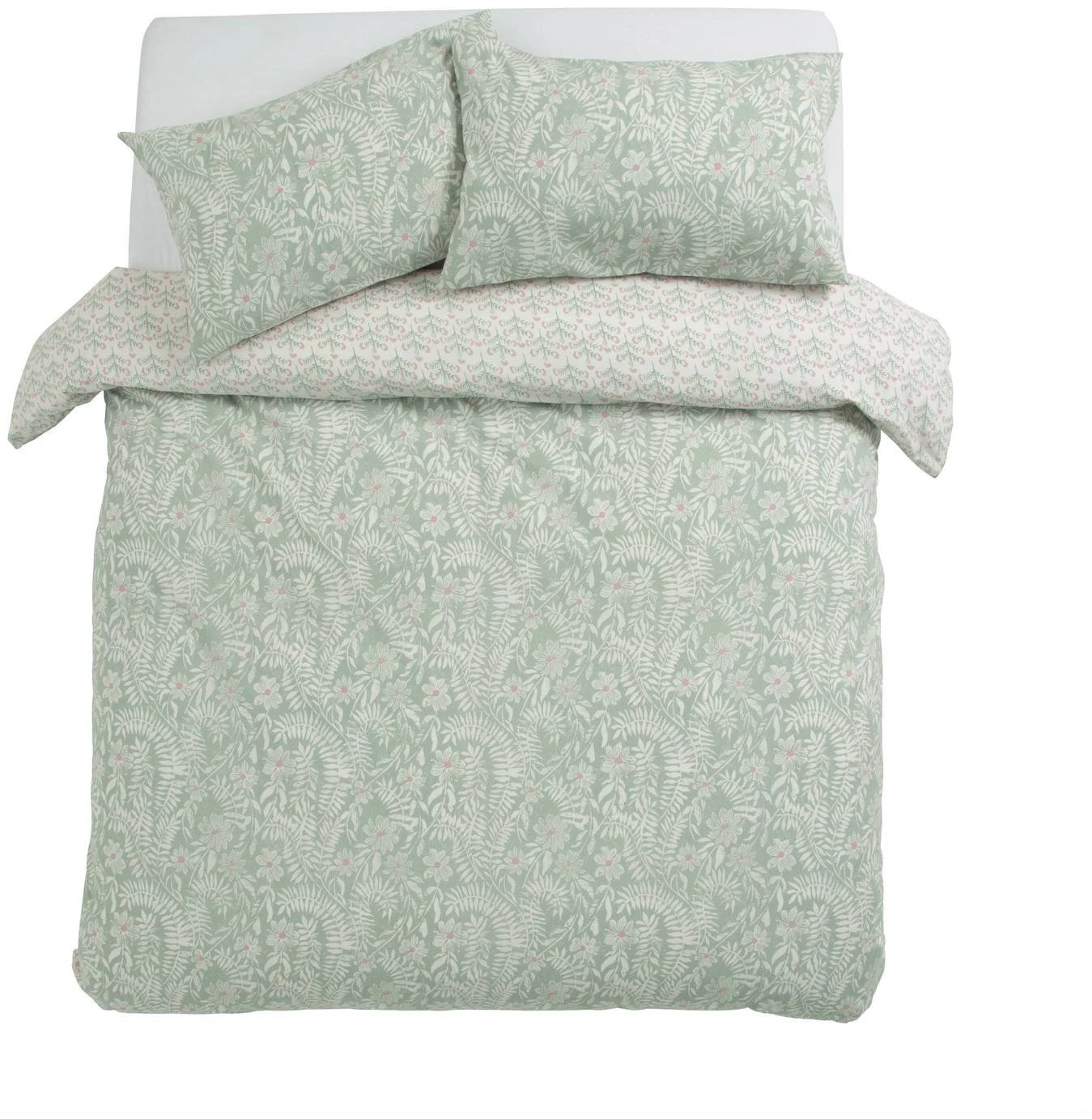 Habitat 180TC Meadow Fern Floral Green Bedding Set - Single - Image 3