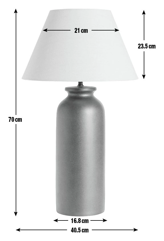 Habitat Hashi Ceramic Table Lamp - Off White & Black - Image 3