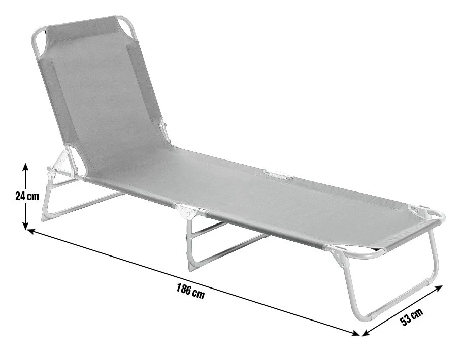Habitat Folding Metal Sun Lounger - Charcoal - Image 3