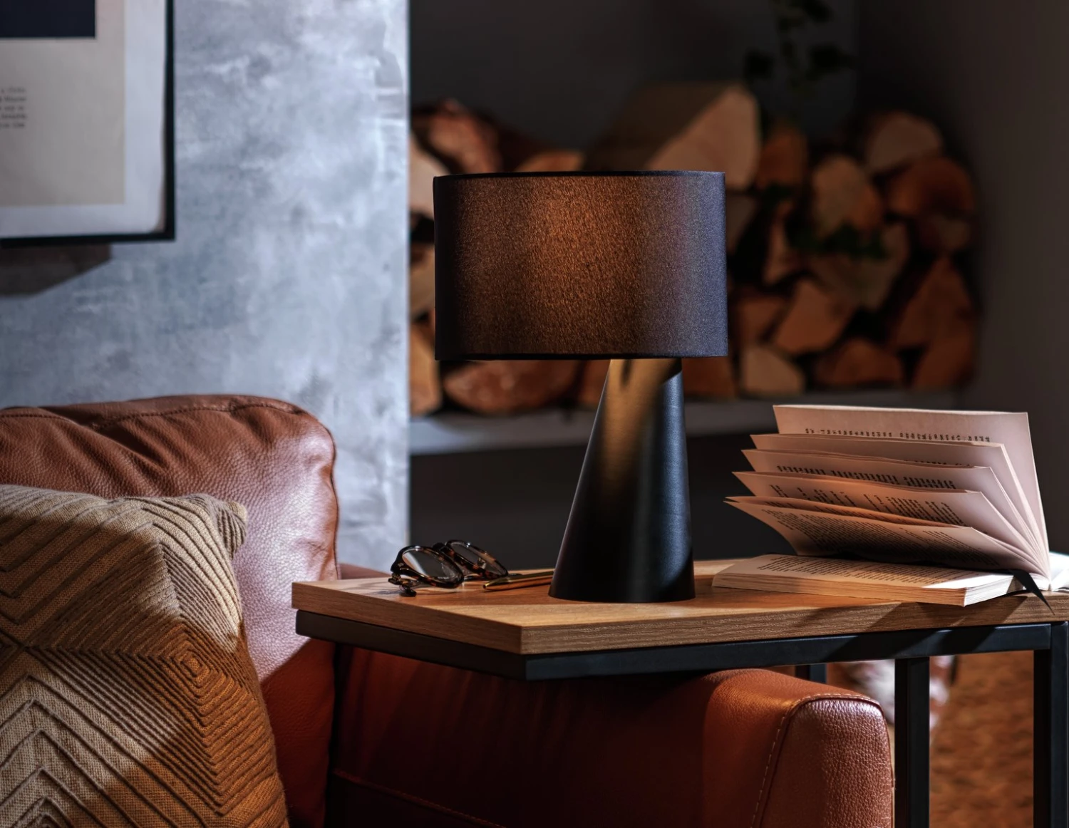 Habitat Abono Steel LED Table Lamp - Black