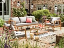 Habitat Hanson 5 Seater Wooden Garden Sofa Set - Grey