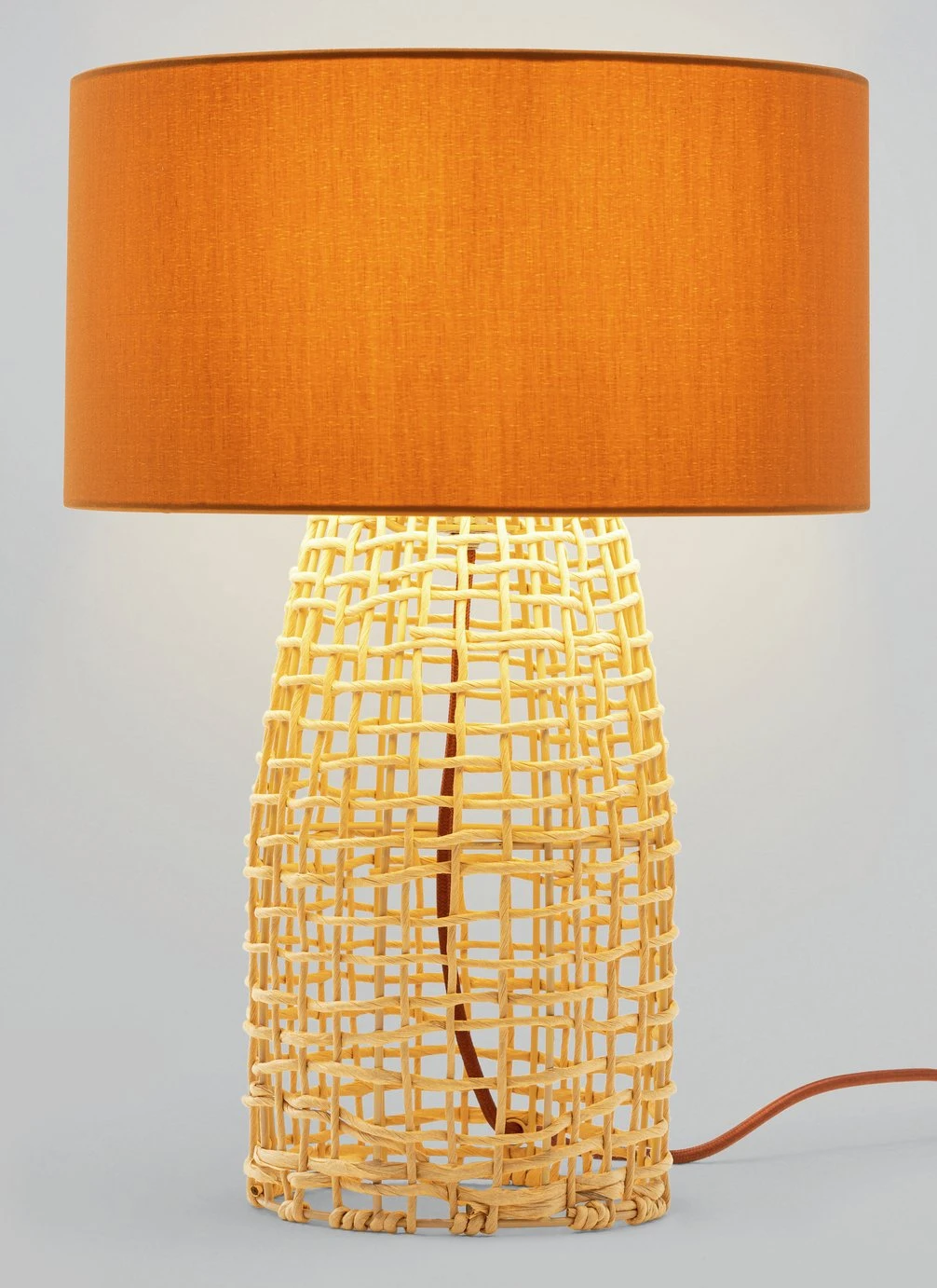 Habitat Luiss Rattan Table Lamp - Orange - Image 7