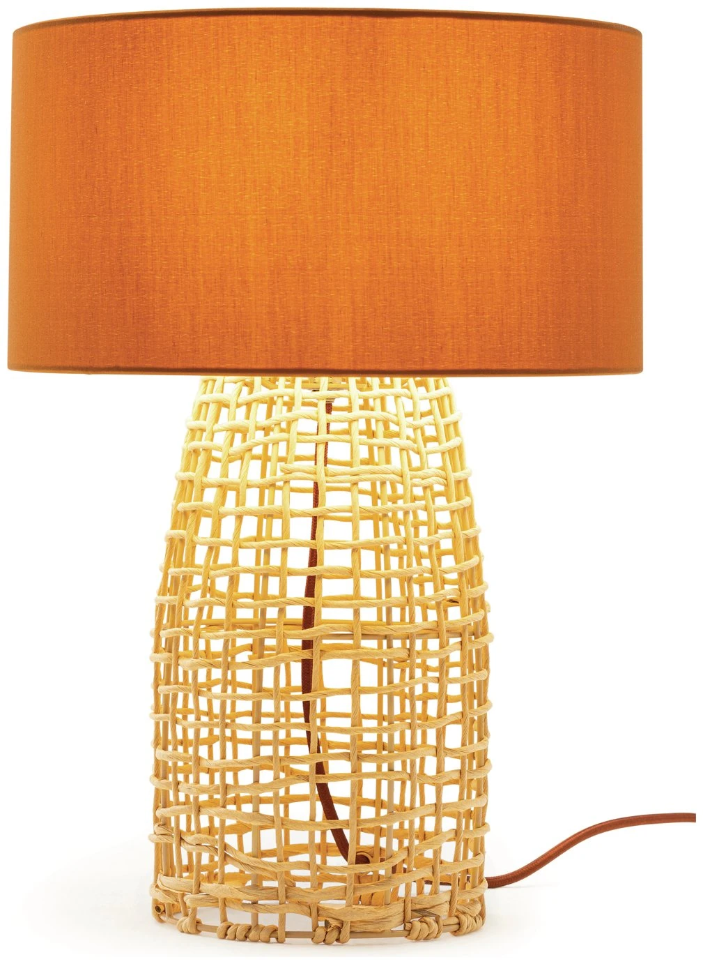 Habitat Luiss Rattan Table Lamp - Orange - Image 4