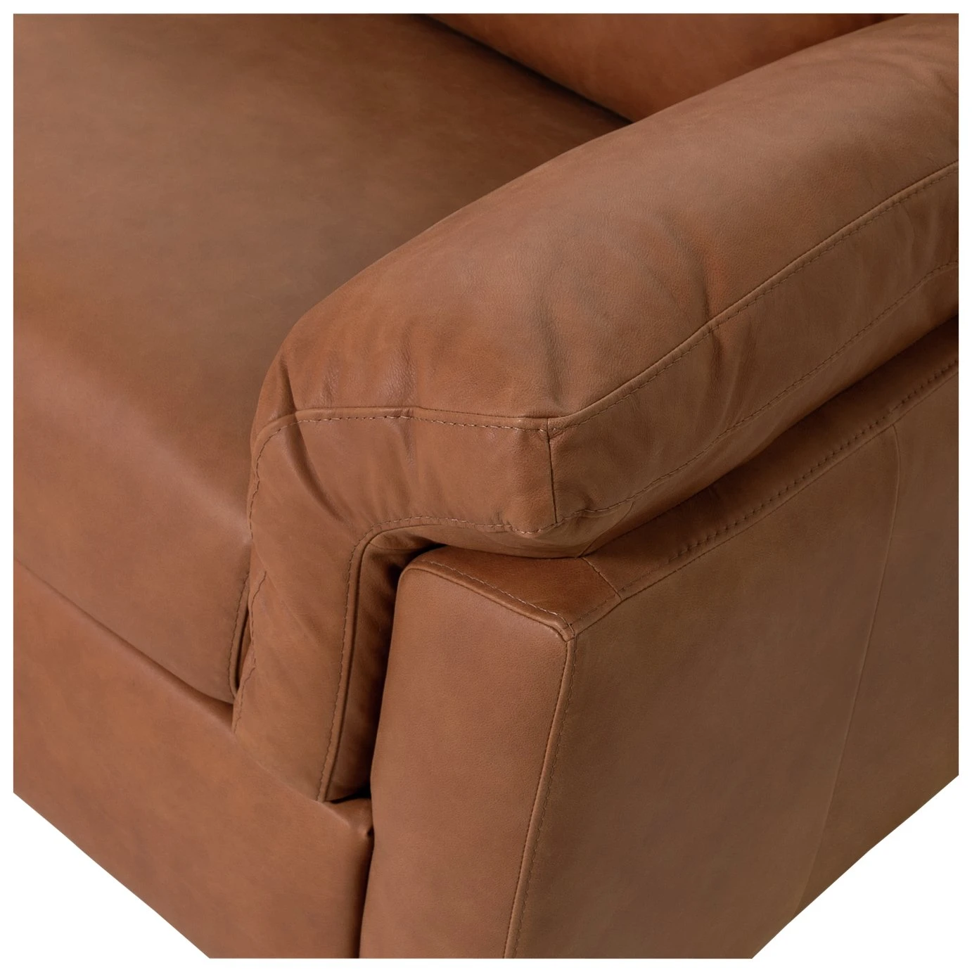 Habitat Florence Leather Left Hand Corner Chaise Sofa - Tan - Image 8