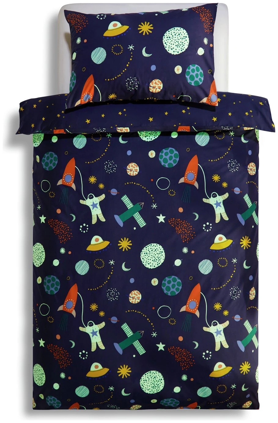 Habitat Kids Glow In The Dark Space Bedding Set - Toddler - Image 3