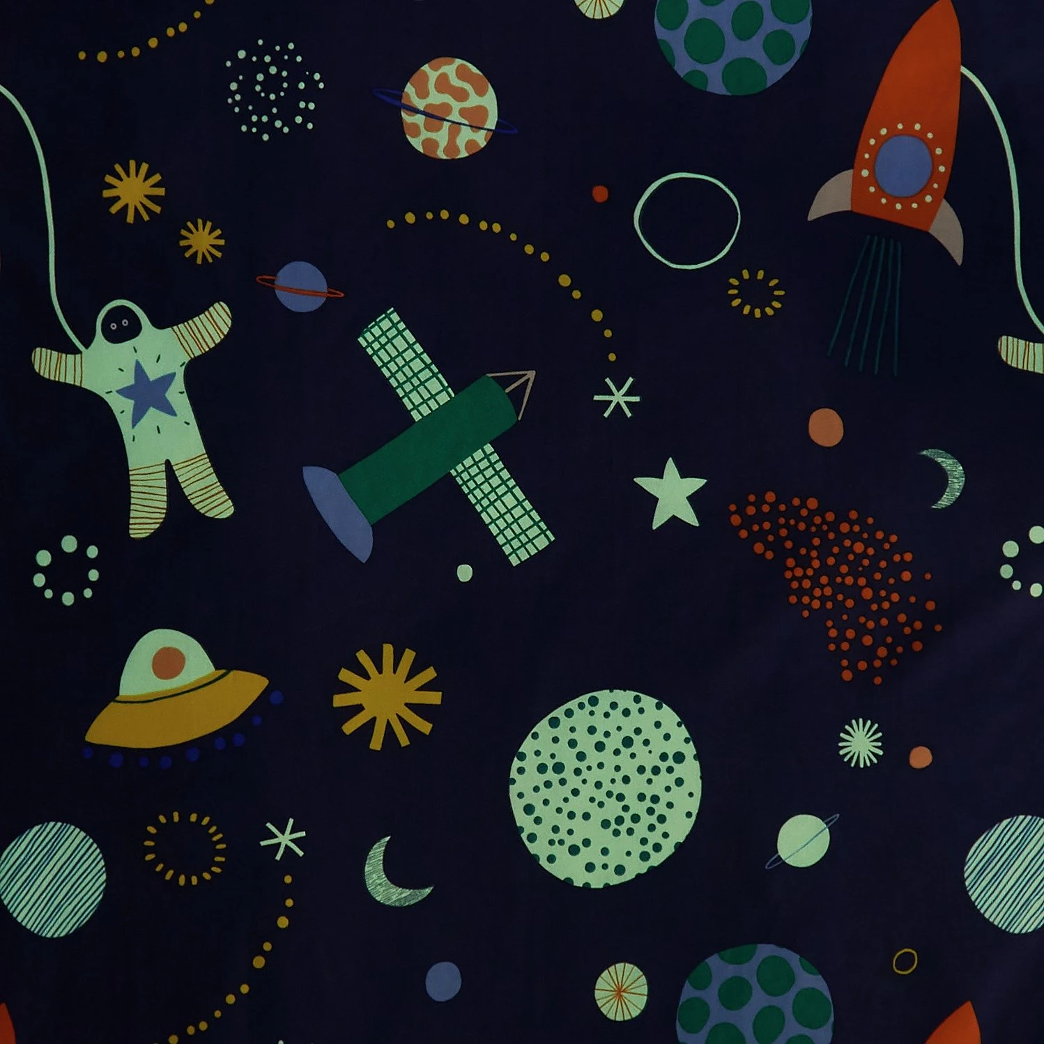 Habitat Kids Glow In The Dark Space Bedding Set - Toddler - Image 8
